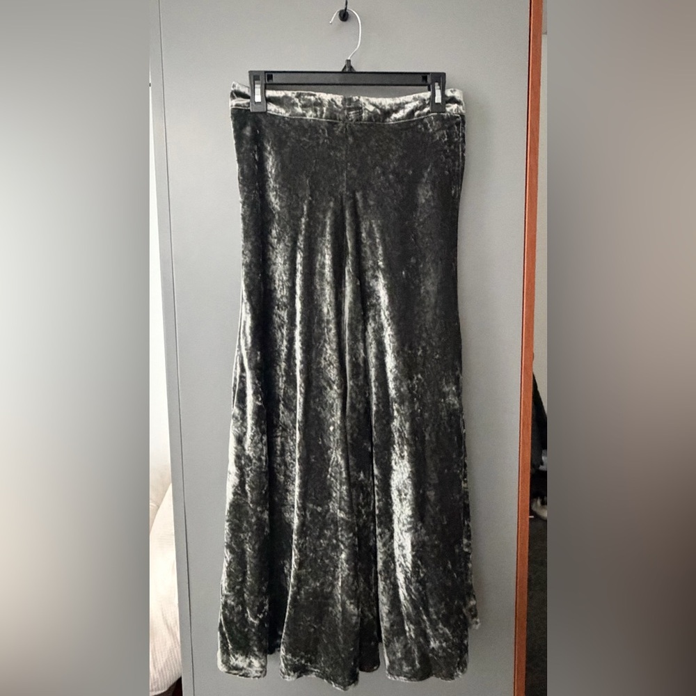Zara Dark Gray Velvet Maxi Skirt
